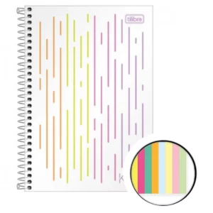 MINI CADERNO ESPIRAL NEON KORI 80 FOLHAS