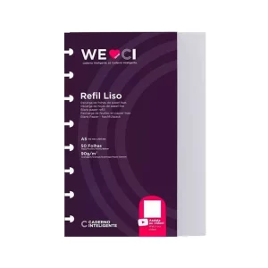 REFIL LISO A5 50 FOLHAS - 90 g/m² - CADERNO INTELIGENTE