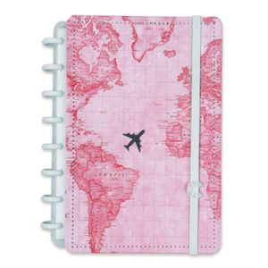 CADERNO A5 BY GOCASE MAPA MUNDI ROSA - CADERNO INTELIGENTE