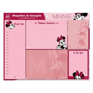 BLOQUINHOS DE ANOTAÇÕES MINNIE COM 5 MODELOS ( 20 FOLHAS CADA)