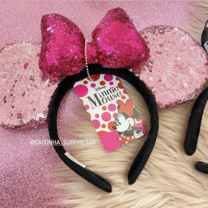 TIARA ORELHA MINNIE MOUSE ROSA