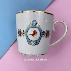 CANECA GRANDE MEDALLION BRANCO LOVE BIRDS - PIP STUDIO