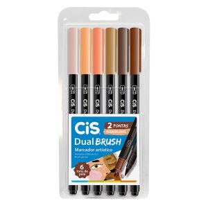 CANETA CIS DUAL BRUSH AQUARELÁVEL TONS DE PELE