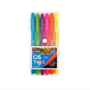 CANETA CIS TRIGEL 6 CORES NEON 1.0