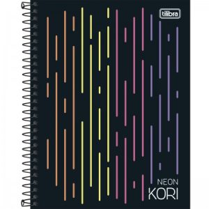 CADERNO ESPIRAL CAPA DURA COLEGIAL 1 MATÉRIA NEON KORI 80 FOLHAS