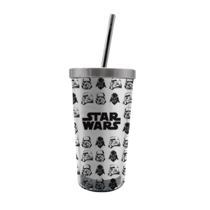 COPO COM CANUDO ECO DE METAL STORMTROOPER E VADER- STAR WARS