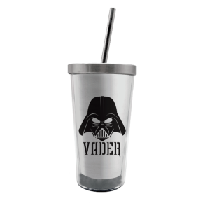 COPO COM CANUDO ECO DE METAL DARTH VADER- STAR WARS