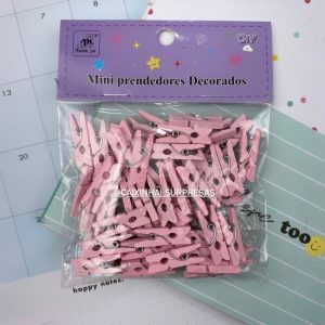 MINI PRENDEDORES ROSA COM VARAL