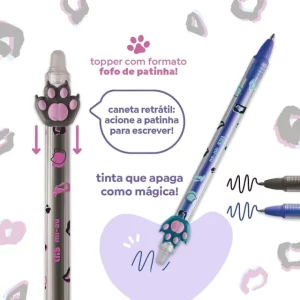 CANETA EM GEL APAGÁVEL PATA DE GATINHO