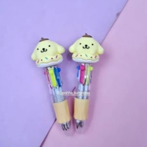 MINI CANETA 4 CORES POMPOMPURIN- HELLO KITTY