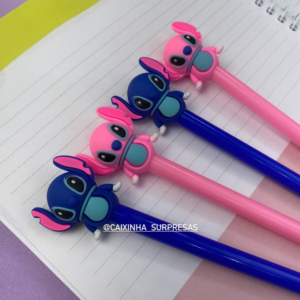 CANETA EM GEL DO STITCH E ANGEL