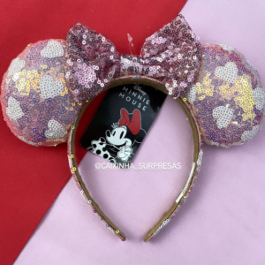 TIARA ORELHA DA MINNIE MOUSE - ROSA