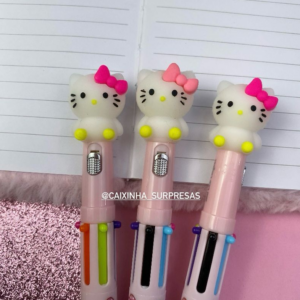 CANETA 6 CORES HELLO KITTY COM LED