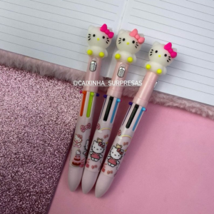 CANETA 6 CORES HELLO KITTY COM LED
