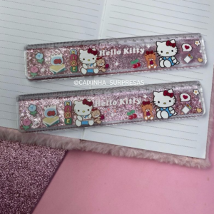 RÉGUA DE GLITTER HELLO KITTY 20 CM