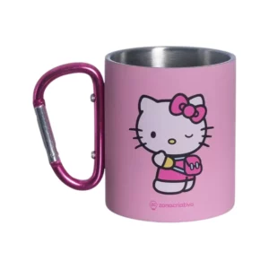 CANECA COM MOSQUETÃO HELLO KITTY