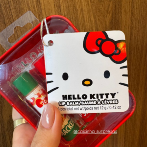 KIT LIP BALM HELLO KITTY NA LATINHA (EDIÇÃO DE NATAL) – IMPORTADO