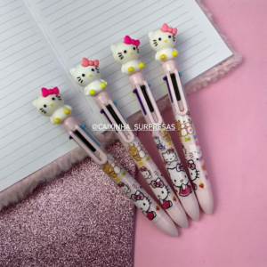 CANETA 6 CORES HELLO KITTY