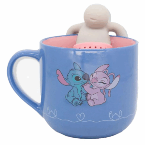 CANECA COM INFUSOR STITCH E ANGEL