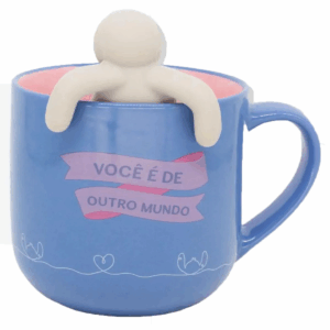 CANECA COM INFUSOR STITCH E ANGEL