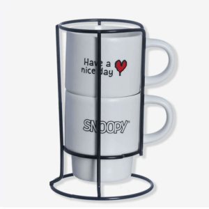 KIT 2 XÍCARAS EMPILHÁVEIS SNOOPY